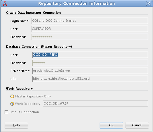 repository connection information