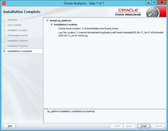 Oracle Analytics Server installation